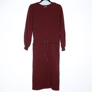 Garnet Hill Womens Sweater Dress Size XS Maroon Long Sleeve 100% Organic‎ Cotton